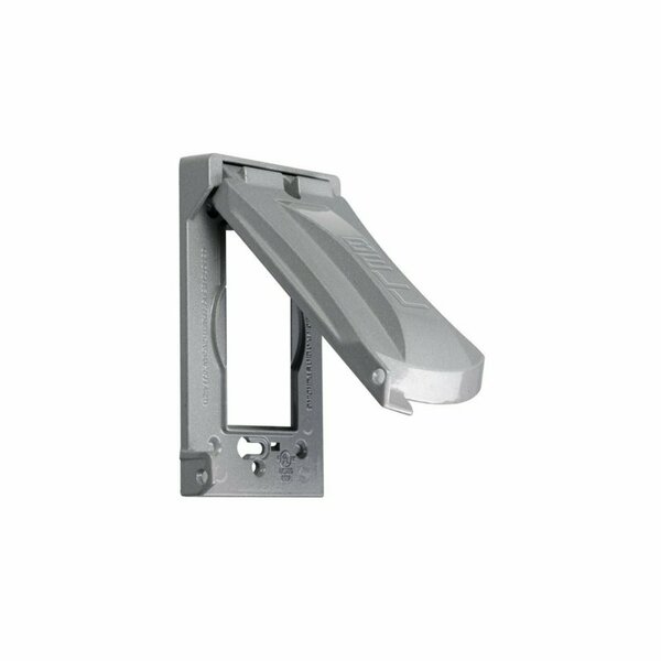 Hubbell Electrical Box Cover, 1 Gang, Aluminum, Flip/Snap MX1050S